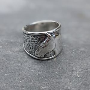 Silpada RARE Sterling Horse Head Ring Sz 8 R1460